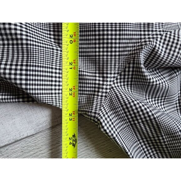 Lands End Womens No Iron Supima Shirt 18P Black & White Plaid - Picture 7 of 7